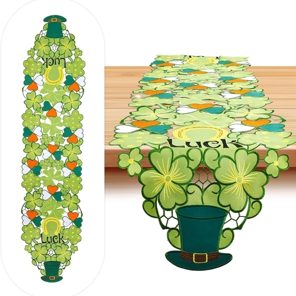 Other - St. Patrick's Day Table Runner with Shamrock Design
